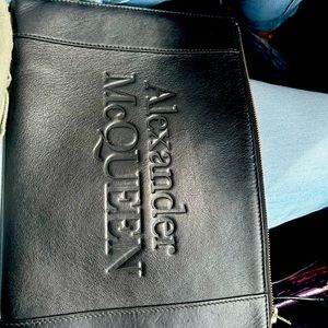 Alexander McQueen Black Zipper Pouch New